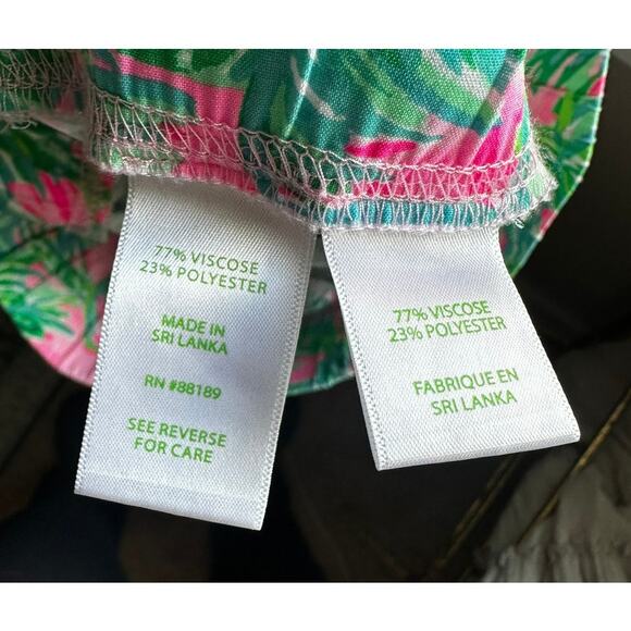 LILLY PULITZER Bal Harbour Print Wide Leg Pant in Suite Views Pink Blossom SZ M - Picture 6 of 7